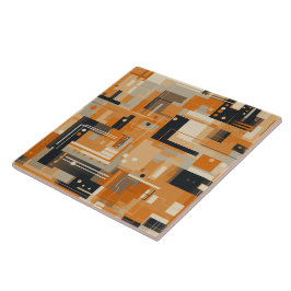 Solnedgång Whispers Apricot Abstrakt Delight Kakelplatta