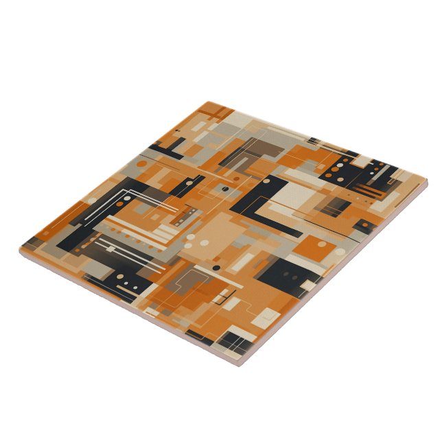 Solnedgång Whispers Apricot Abstrakt Delight Kakelplatta (Sidan)