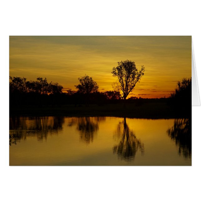 Solnedgång, Yellow Water Billabong Hälsningskort (Framsidan Horizontal)
