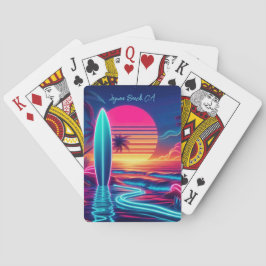 Solnedgång, yfboard Neon Ljus- Casinokort