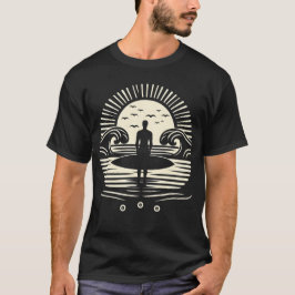 Solnedgång Yoga Surfing, Vatten sport, snäcka till T Shirt