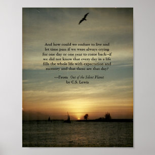 Solnedgångaffisch med C.S.Lewis-citationstecken Poster