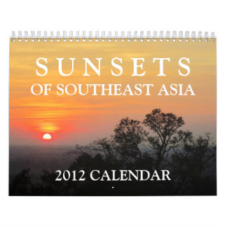 Solnedgångar av den South East Asia 2012 kalendern Kalender