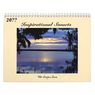 Solnedgångar med inspirerande skript kalender