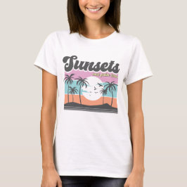 Solnedgångar och Handflatan Träd T Shirt