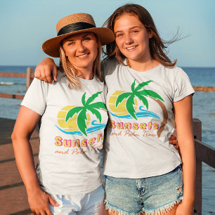 Solnedgångar Och Palmträd Sommar Säsong T Shirt