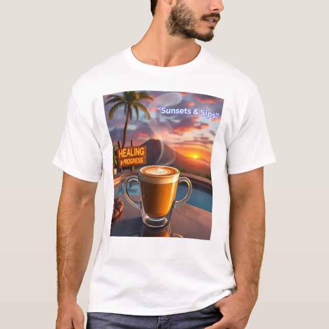 Solnedgångar och sirap t shirt (Framsida)