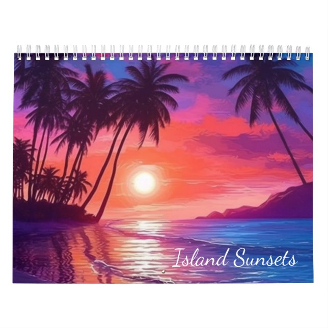 Solnedgångar på ön 2026 Tropisk Paradis Konst Kalender (Omslag)