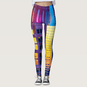 Solnedgångarkitekturdamasker Leggings