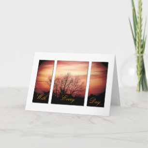 Solnedgångårsdagkort Kort
