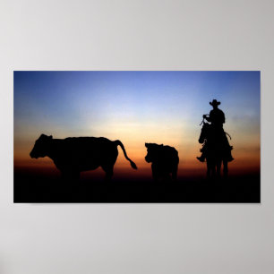 SolnedgångCowboy Poster