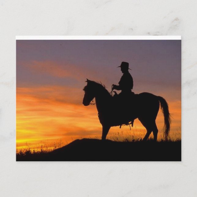 SolnedgångCowboy Vykort (Framsida)