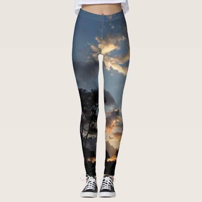 Solnedgångdamasker Leggings (Framsida)