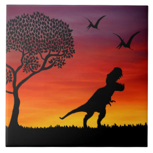SolnedgångDinosaurplats Kakelplatta