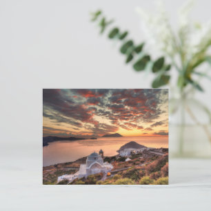 Solnedgången från slottet Plaka i Milos Vykort