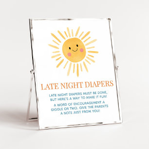 Solnedgången här kommer från Son Late Nght Diaper Poster