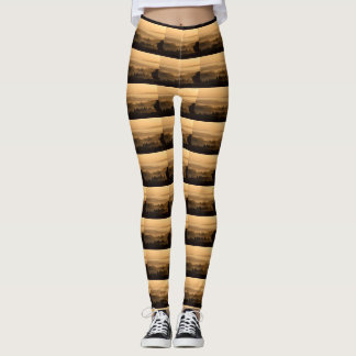 Solnedgången landskap leggings