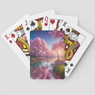 Solnedgången på den fredliga floden casinokort