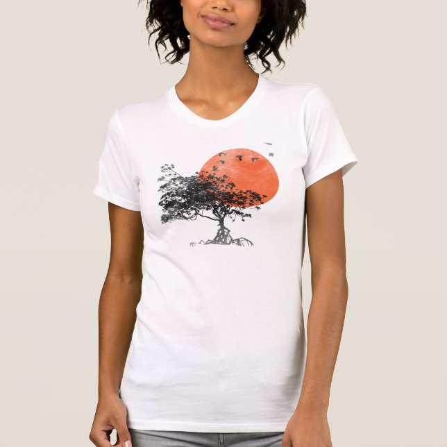 Solnedgången parkerar tee shirt (Framsida)