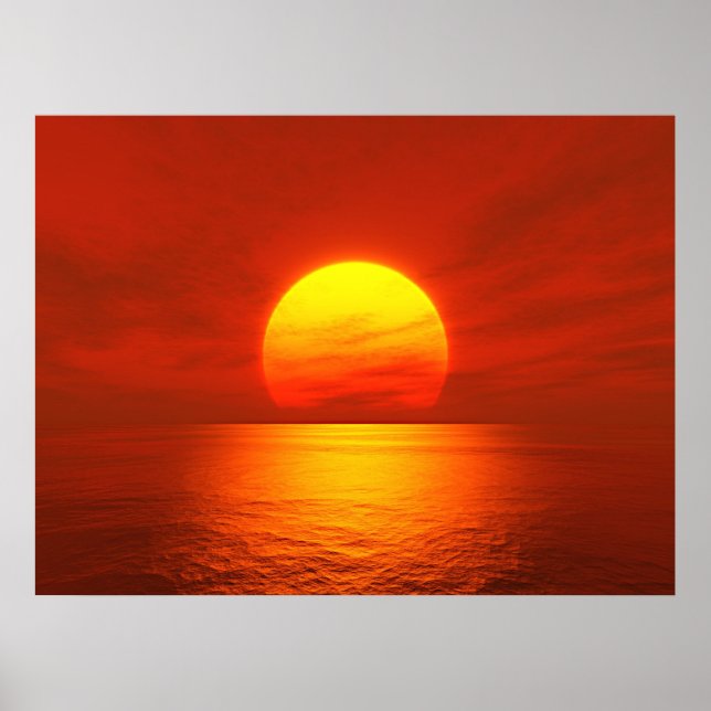 solnedgången röd poster (Framsidan)