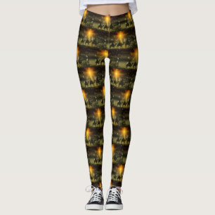 Solnedgången skuggar 3 juldamasker för klok mana leggings