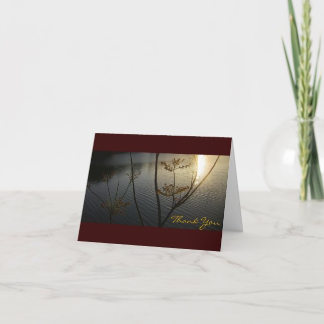 Solnedgången skvalpar på tack för sympati kort (Framsida)