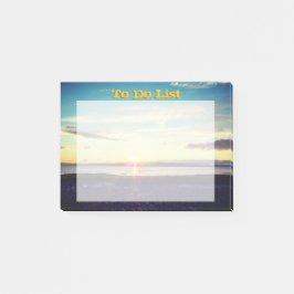 Solnedgången som ska göras, listar post-it block