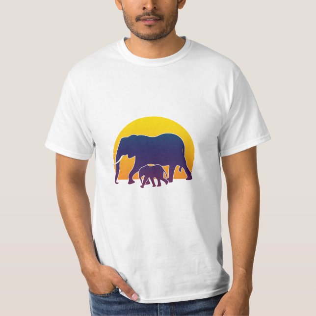 Solnedgångens elefanter t shirt (Framsida)