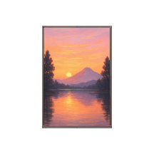 Solnedgångens ro över bergssjö
