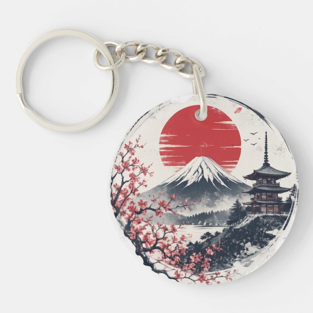 Solnedgångens ro vid Mount Fuji – Japansk tuschkon (Framsidan)
