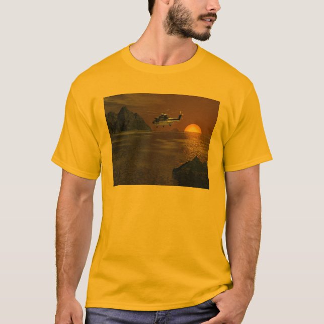 SolnedgånghelikopterT-tröja Tee Shirt (Framsida)