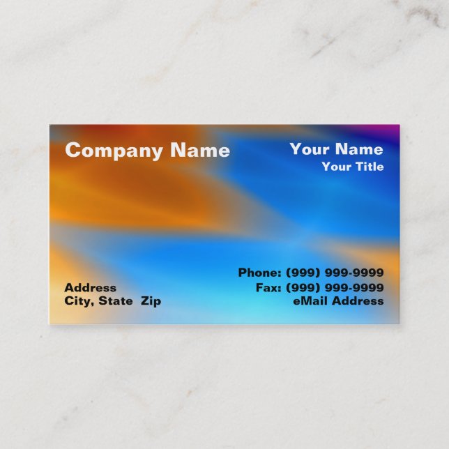 Solnedgånghimmel Visitkort (Framsida)