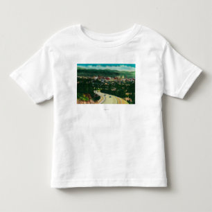 Solnedgånghuvudväg som skriver in Spokane från T-shirt