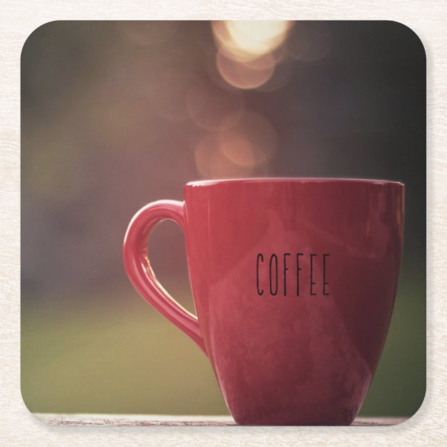 Solnedgångkaffeunderlägg Underlägg Papper Kvadrat (Framsidan)