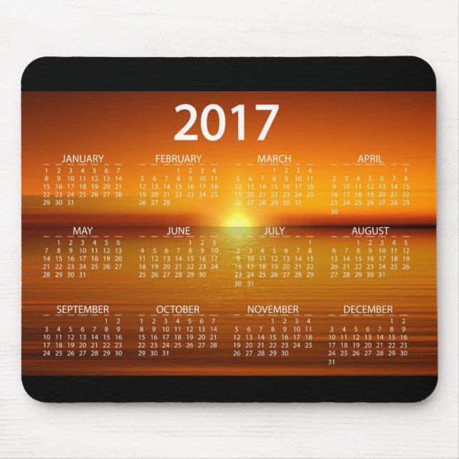 Solnedgångkalendrar 2017 musmatta (Framsidan)
