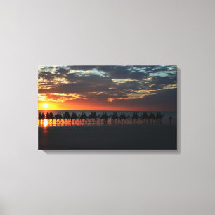 Solnedgångkamelritt, Broome, Australien - kanfas Canvastryck