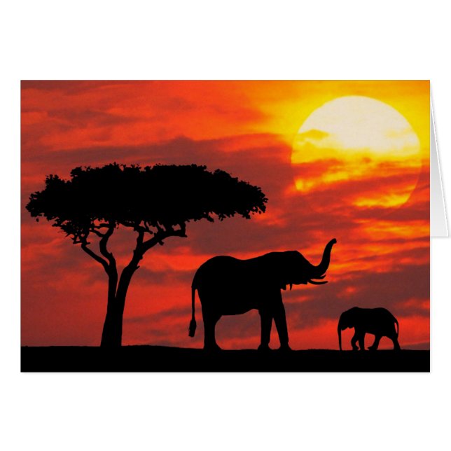 Solnedgångkort Hälsningskort (Framsidan Horizontal)