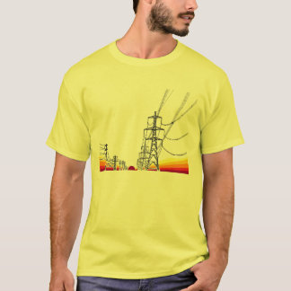 solnedgångkraftledningar t-shirt