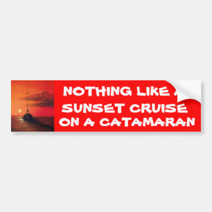 Solnedgångkryssning på en Catamaran Bildekal