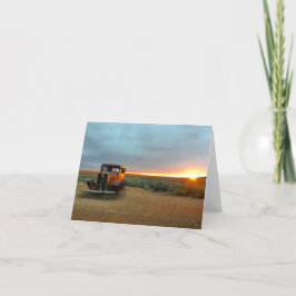 solnedgångnotecard för rutt 66 (tom insida) kort