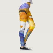 Solnedgångparagliding över vatten i vattenfärg