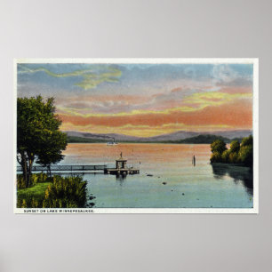 Solnedgångplats på sjön poster