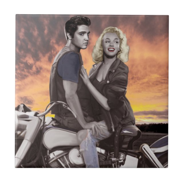 Solnedgångritt Kakelplatta (Framsidan)