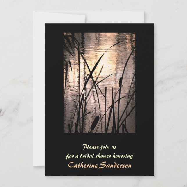 Solnedgångs Bröllopsdusch Inbjudningar (Framsida)