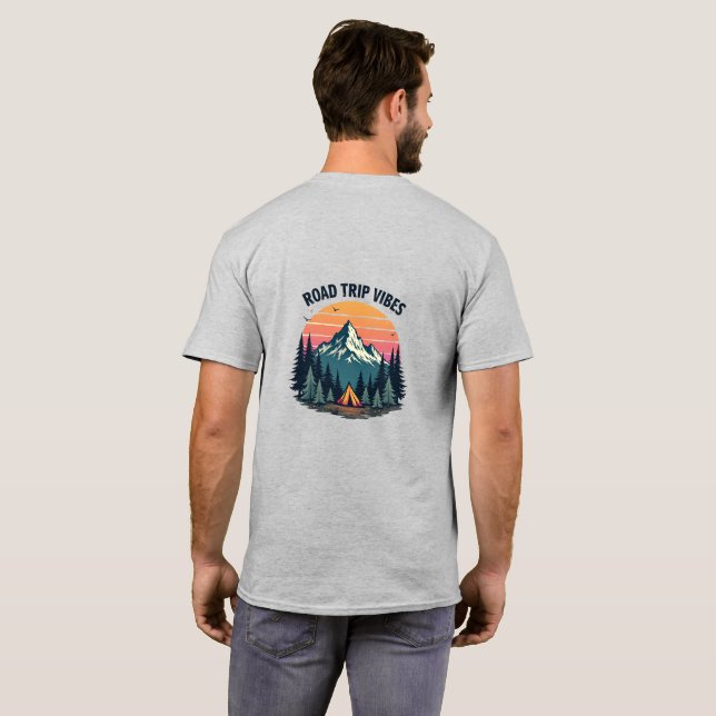 Solnedgångs-Camping T-Shirt (Hel baksida)