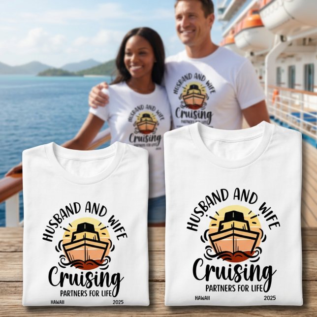 Solnedgångs cruising par PERSONALISERA T-Shirt (Skapare uppladdad)