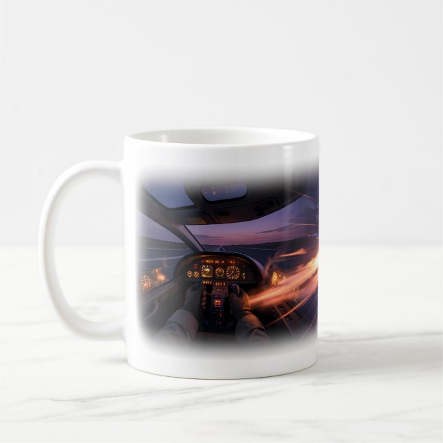Solnedgångs Jetjakt Action Mugg (Vänster)