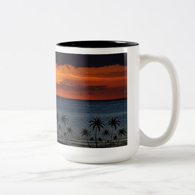 Solnedgångs kaffemugg | Varm design för gyllene ti (Höger)