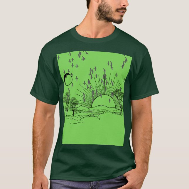 SOLNEDGÅNGS LANDSKAP T SHIRT (Framsida)