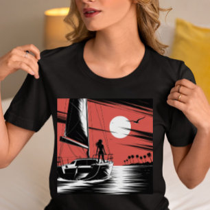 Solnedgångs Seglingsäventyr Grafik T Shirt
